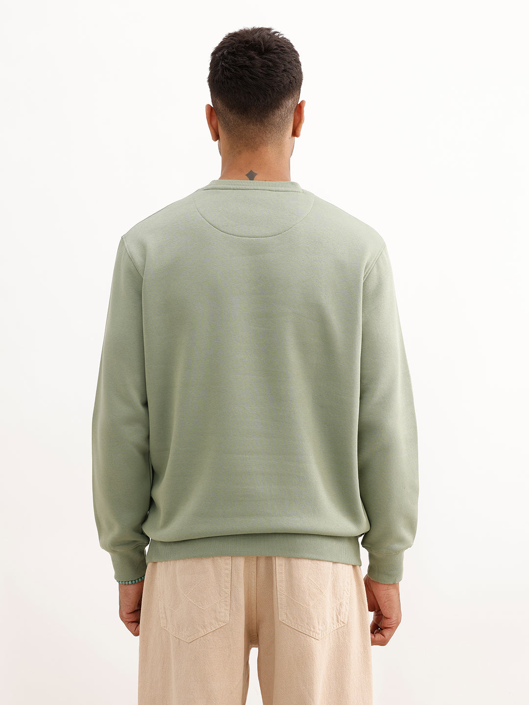 Comfort Fit Placement Printed Sweatshirt | Green
