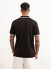 Classic Slim Fit Tipping Collar Polo T-Shirt | Black