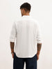 Textured Regular Fit Full Sleeve Shirt | White
