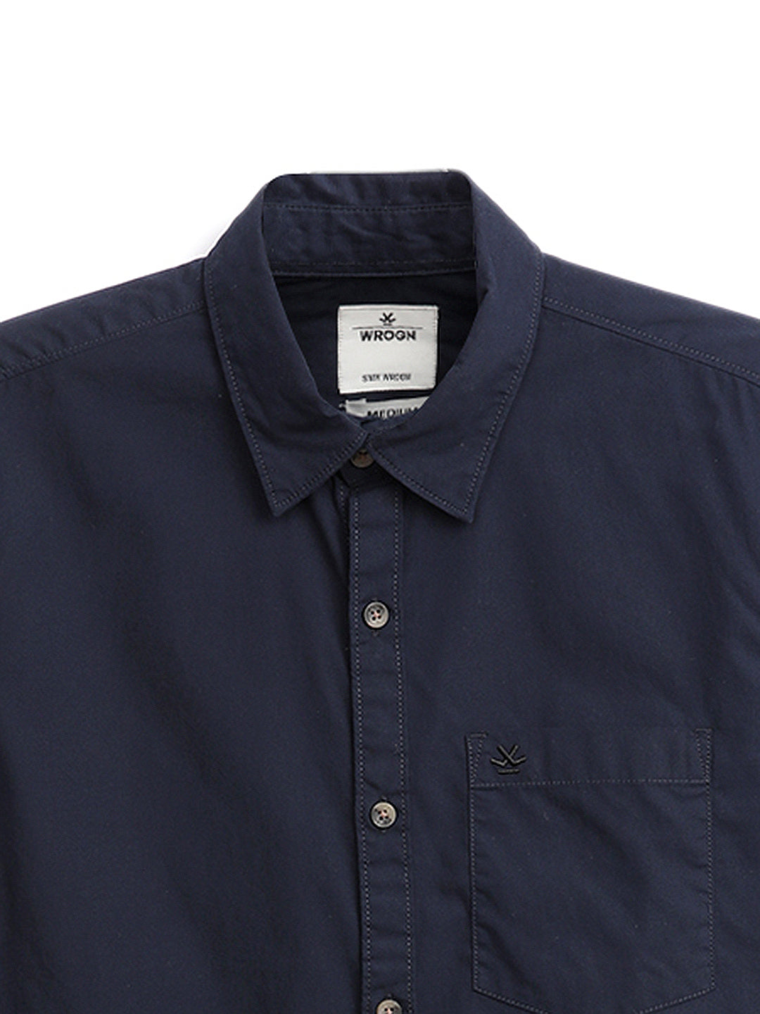 Navy Blue Solid Poplin Shirt