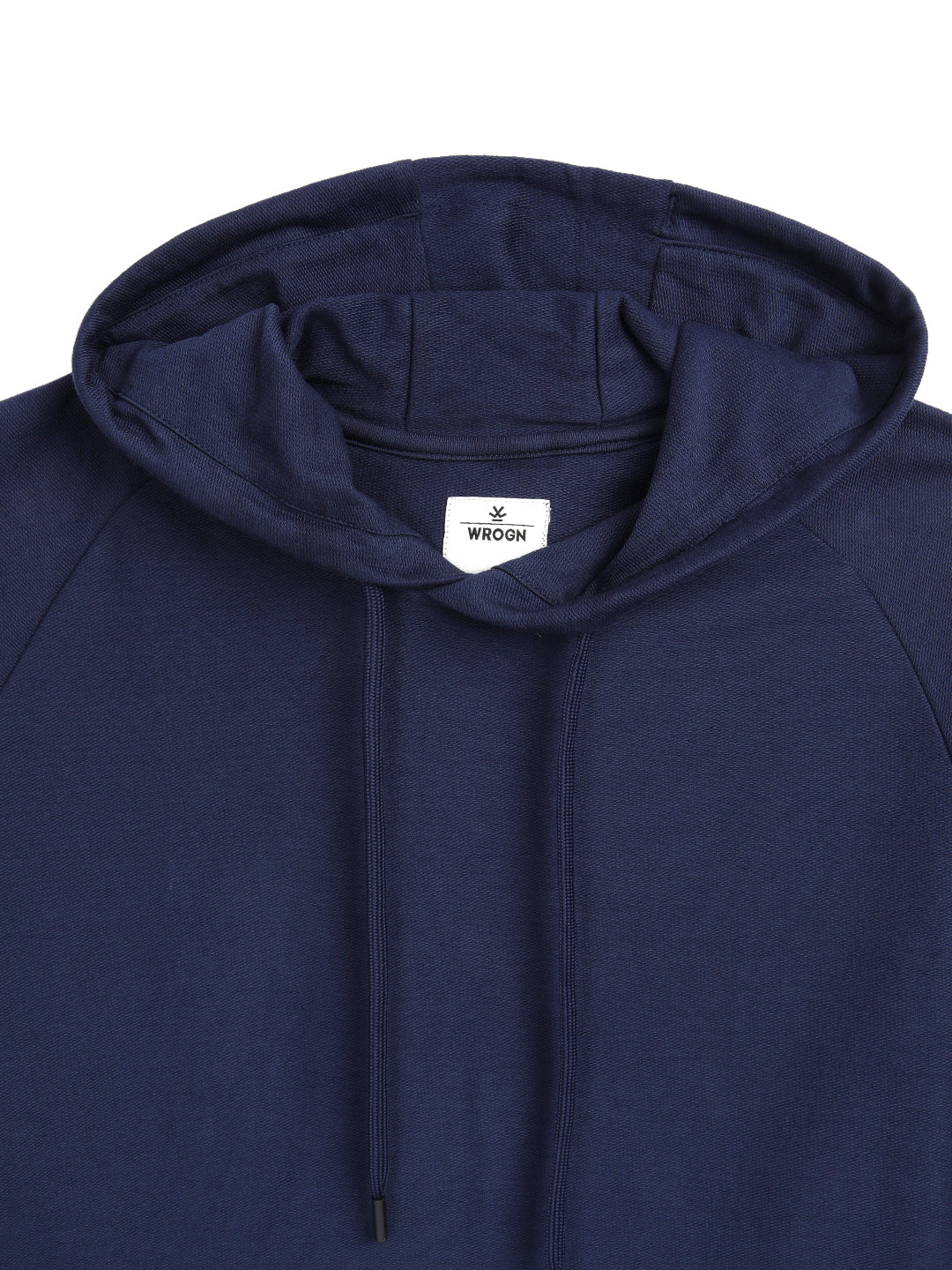Premium Solid Navy Half Sleeve Hoodie – Wrogn - Main Image
