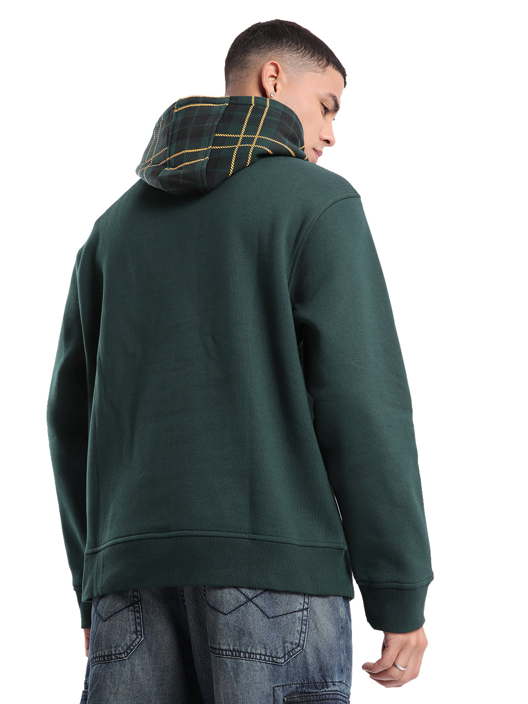 Checked Green Comfort Hoodie