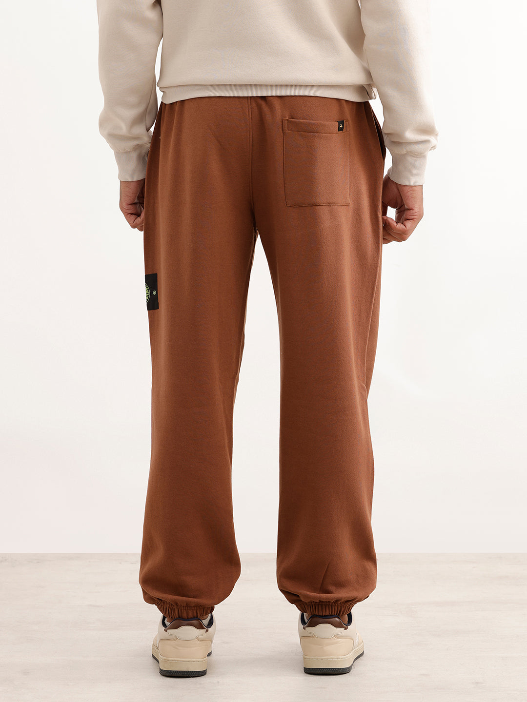Relaxed Fit Patch Detail Jogger | Brown