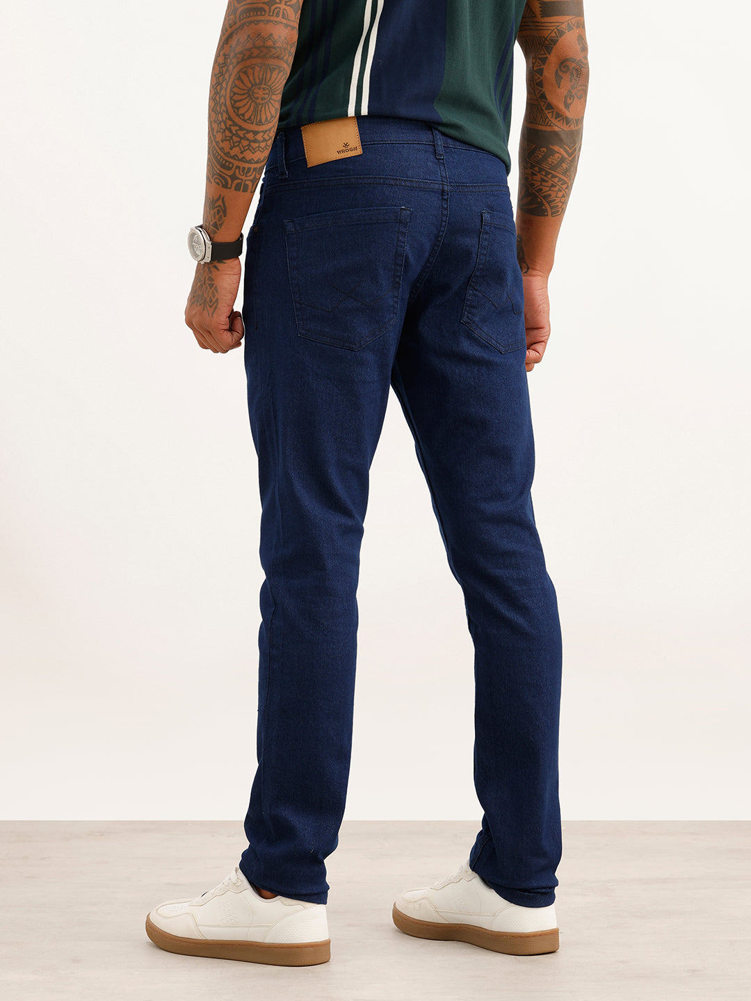 Solid Slim Fit Denim Jeans | Dark Blue