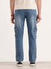 Relaxed Fit Cargo Denim Jeans | Blue