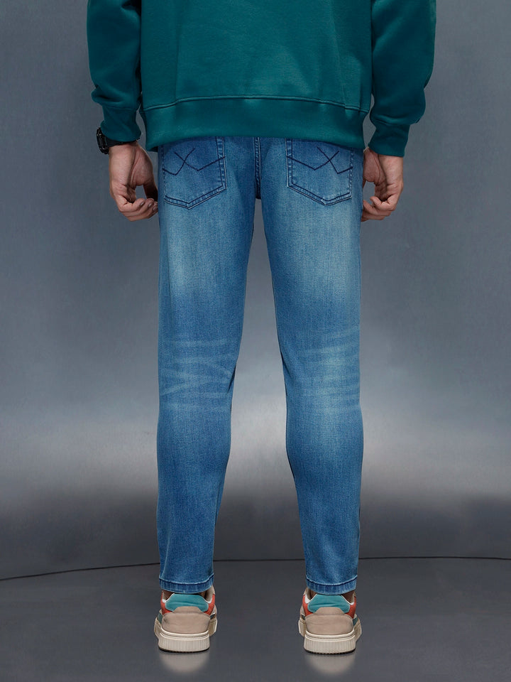 Men's Casual Skinny Crop Fit Jeans | Blue