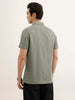 Regular Fit Textured Half Sleeved Shirt | Light Green