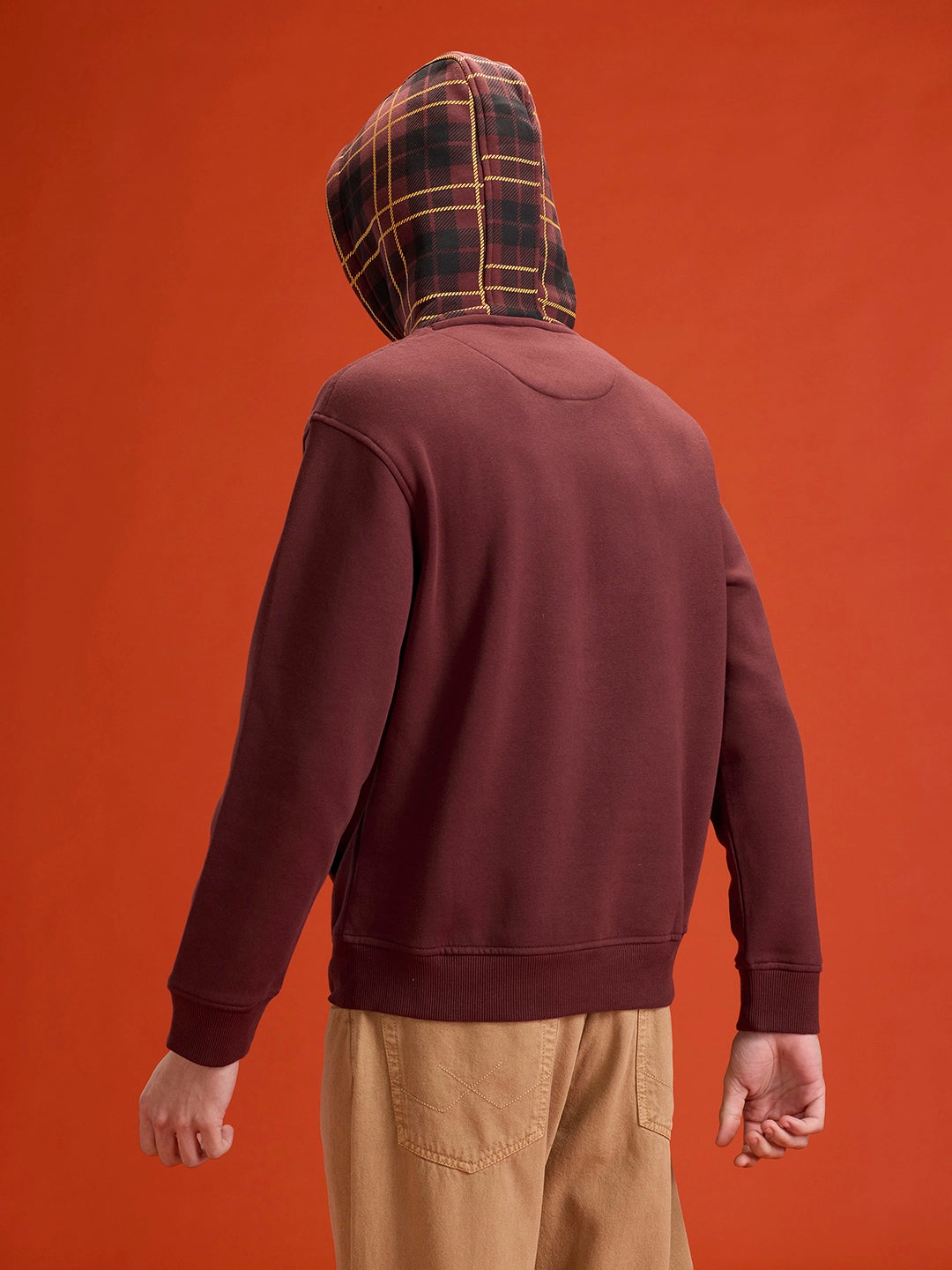 Checked Wine Comfort Hoodie