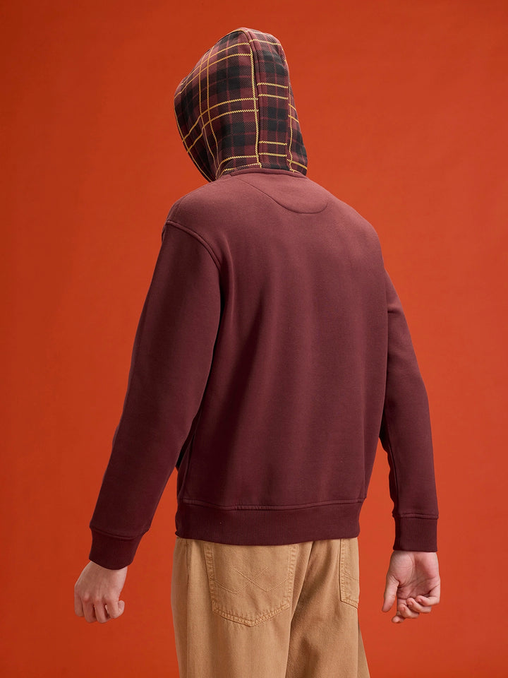 Checked Wine Comfort Hoodie