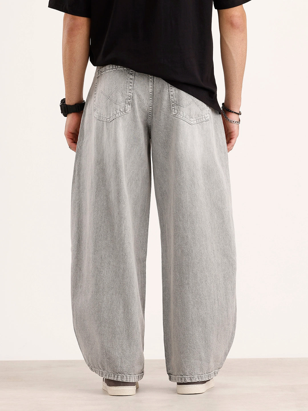 Balloon Fit Denim Jeans | Grey