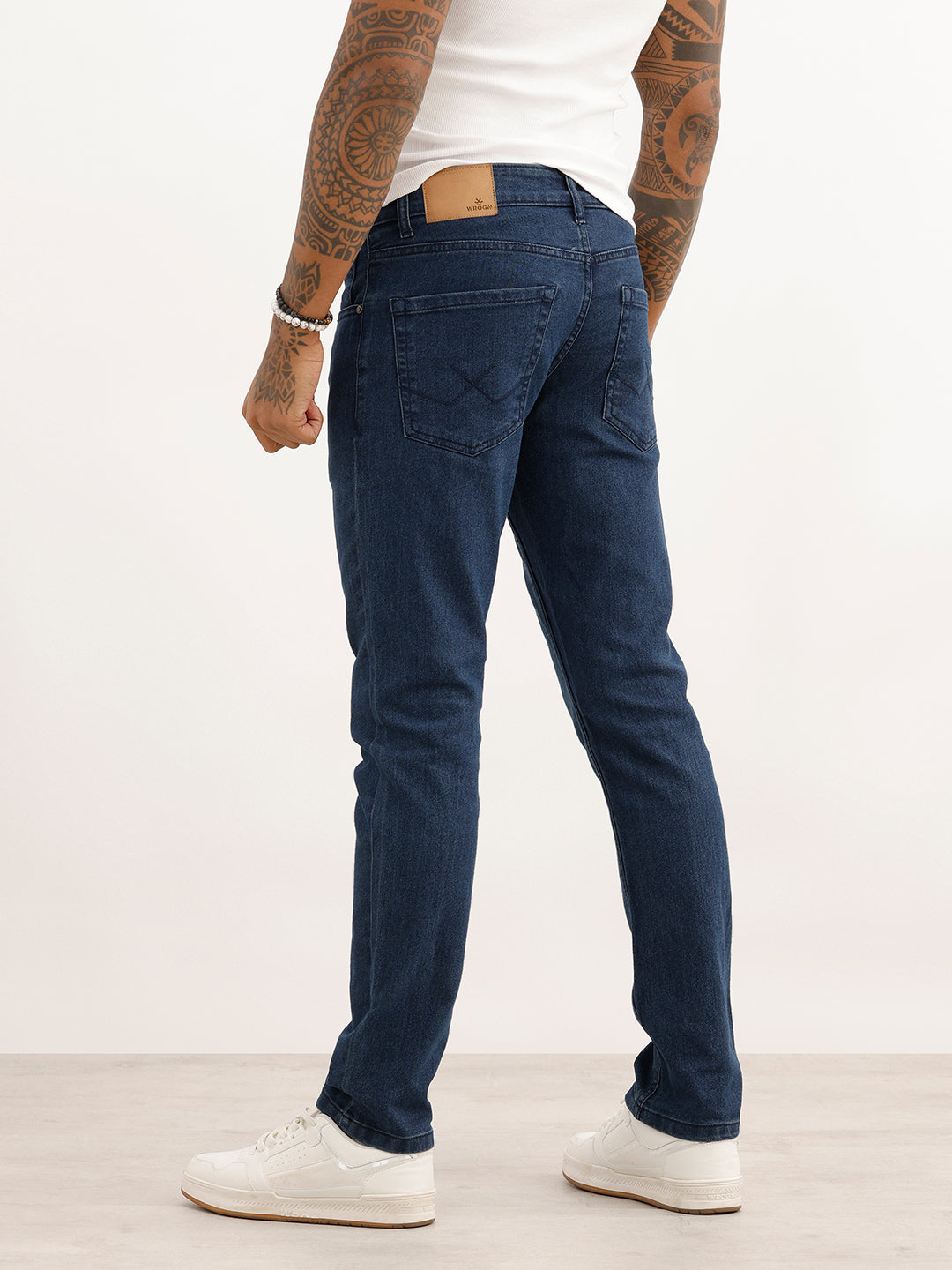 Faded Slim Fit Denim Jeans | Dark Blue | WUJN2616F