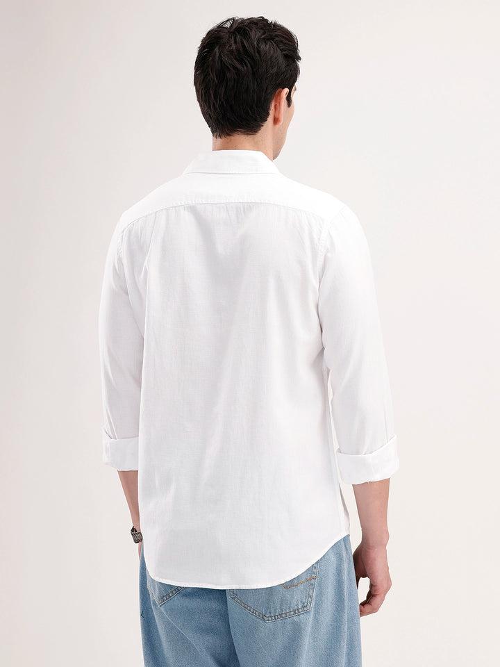 Solid Regular Fit Shirt | White