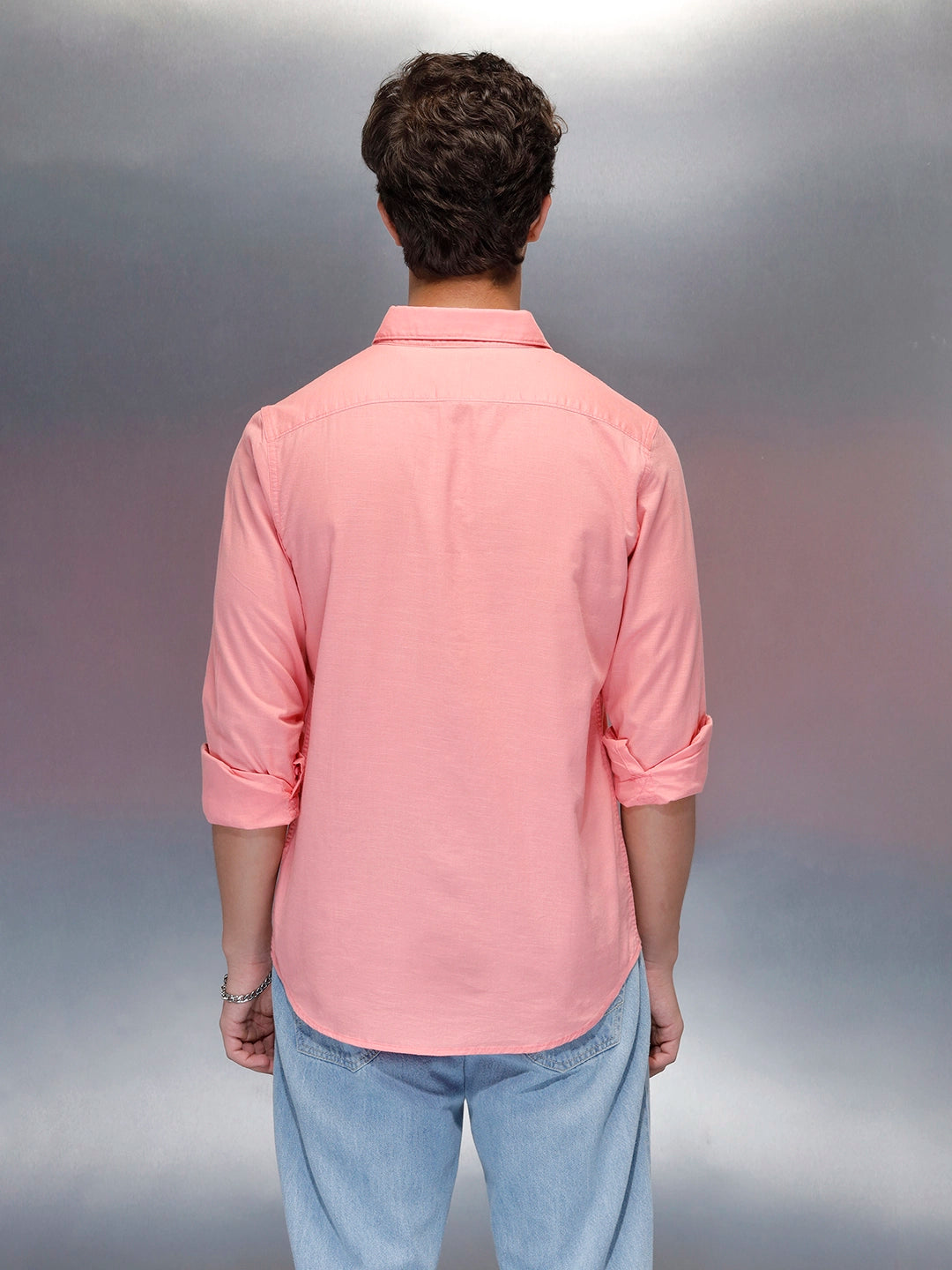 Men's casual slim fit shirt | Pink