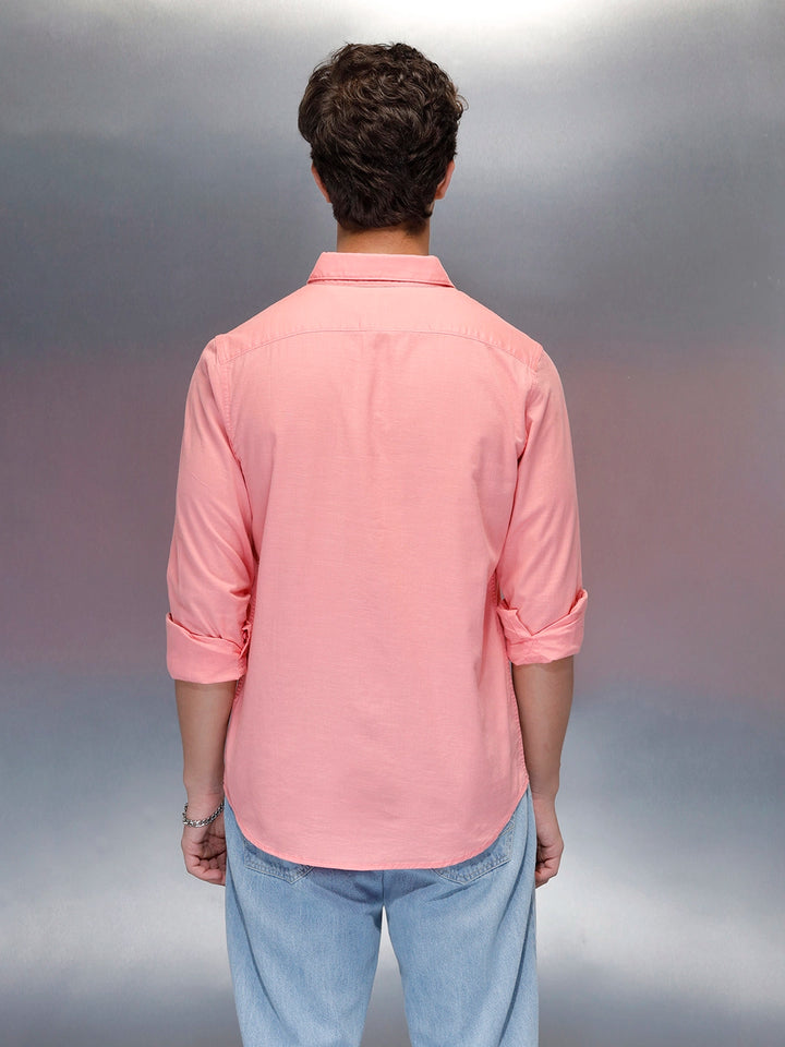 Men's casual slim fit shirt | Pink