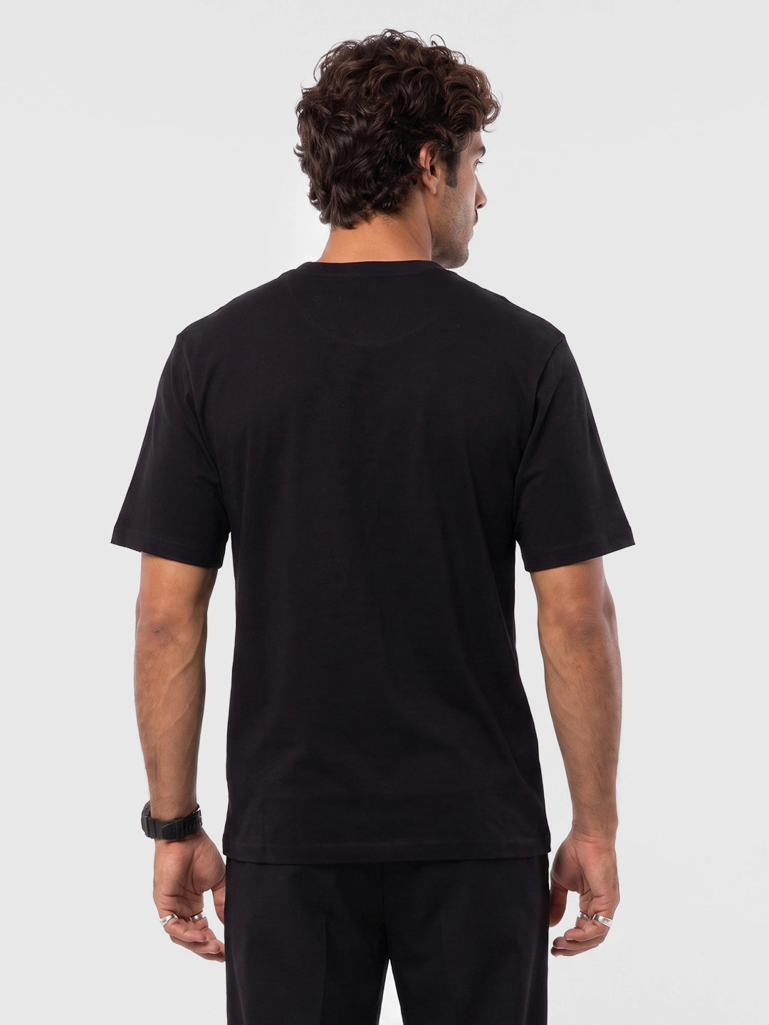 Classic Placement Printed T-Shirt | Black