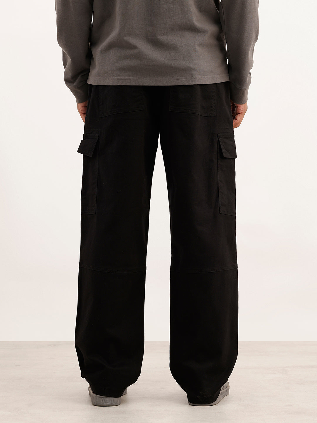 Classic Utility Loose Fit Trousers | Black