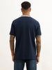 Slim Fit Contrast Collar Polo T-Shirt | Navy Blue