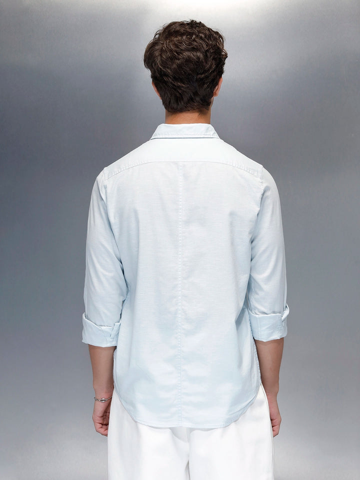 Tailored Slim Fit Casual Shirt for Men | Light Blue