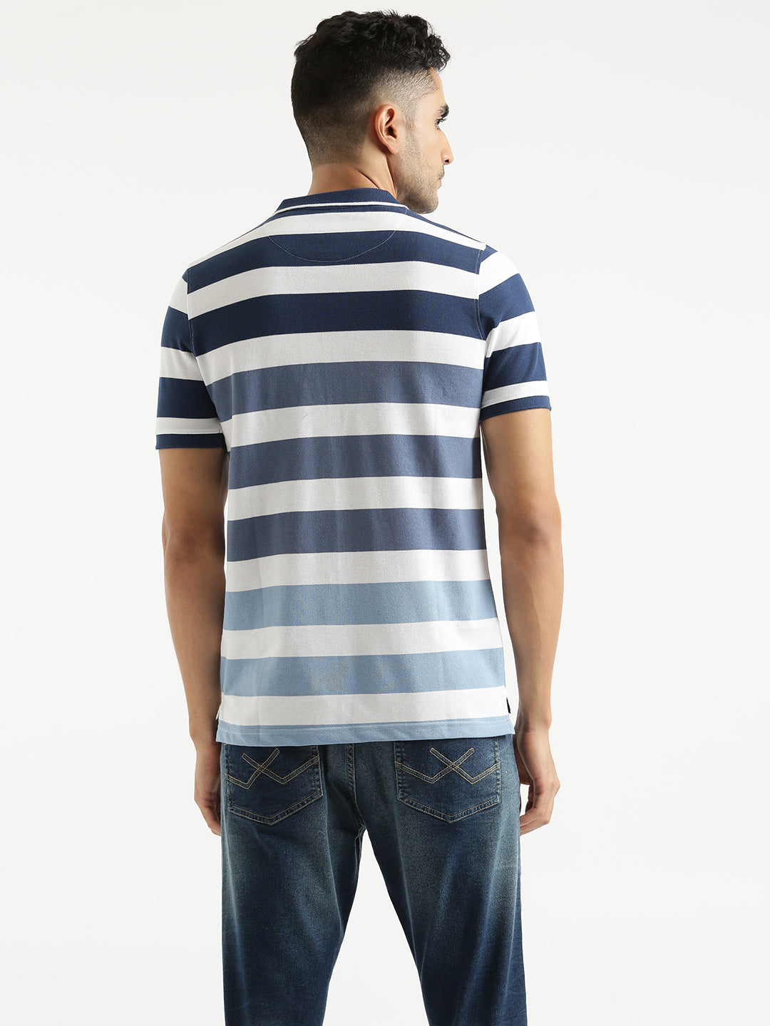 Striped Fade Polo T-Shirt