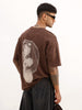 Oversized Back Puffer Printed T-Shirt | Brown