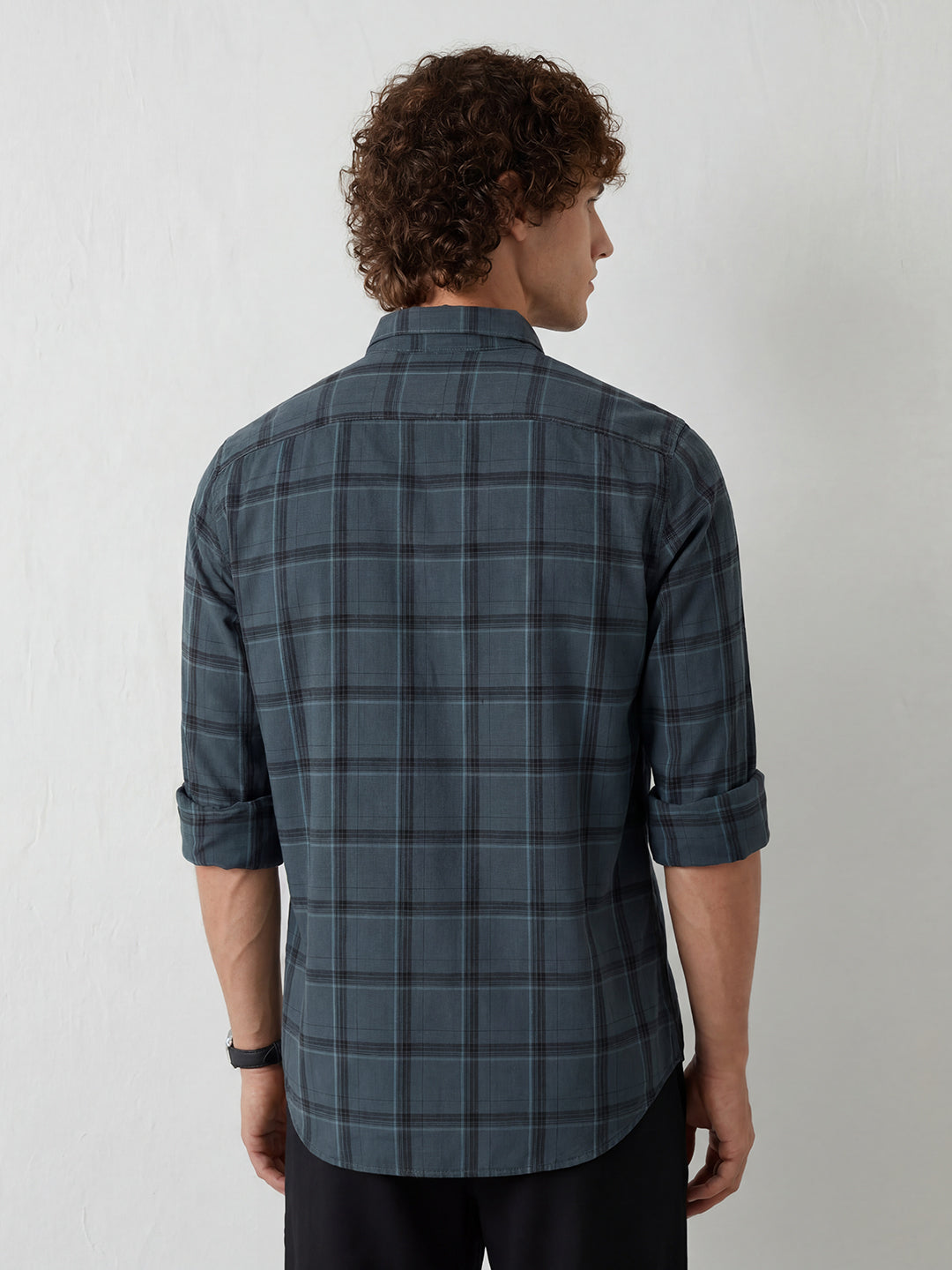 Regular Fit Checkered Shirt | Teal