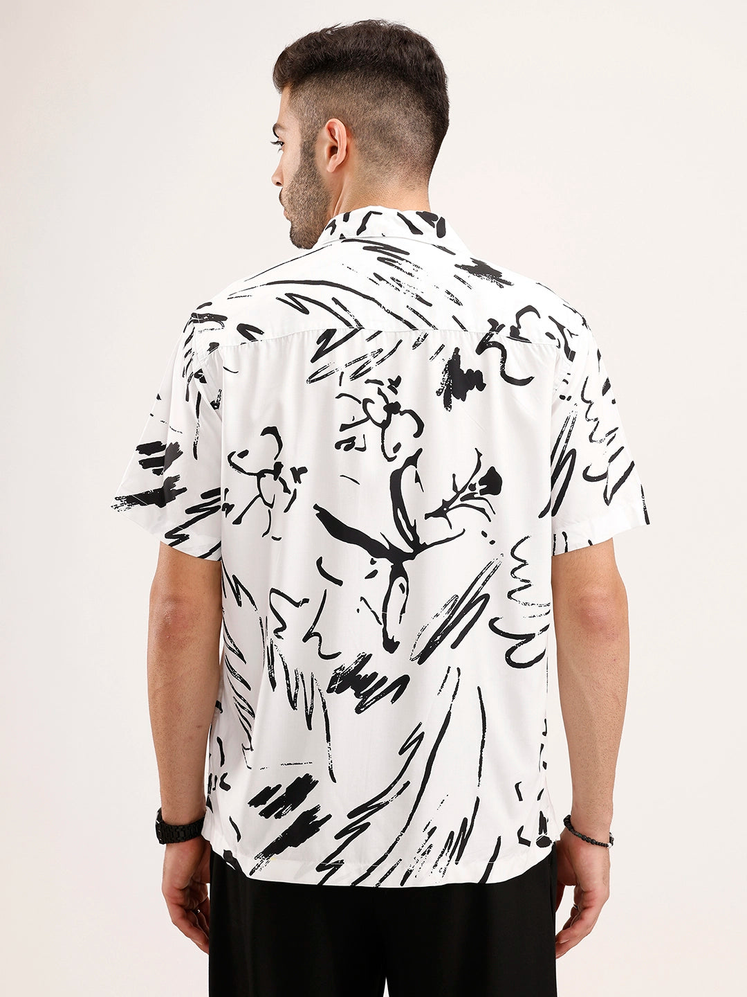 Resort Collar AOP Shirt | White