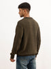 Comfort Fit Textured Knited Sweater | Olive