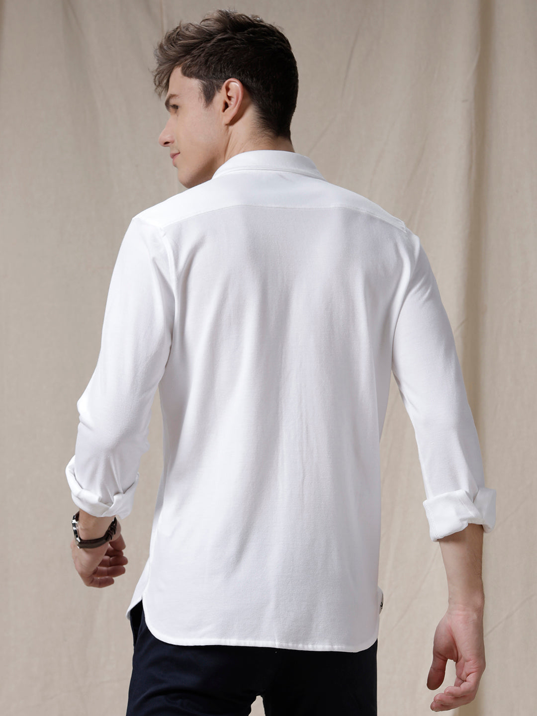 Solid Knit Prime White Shirt