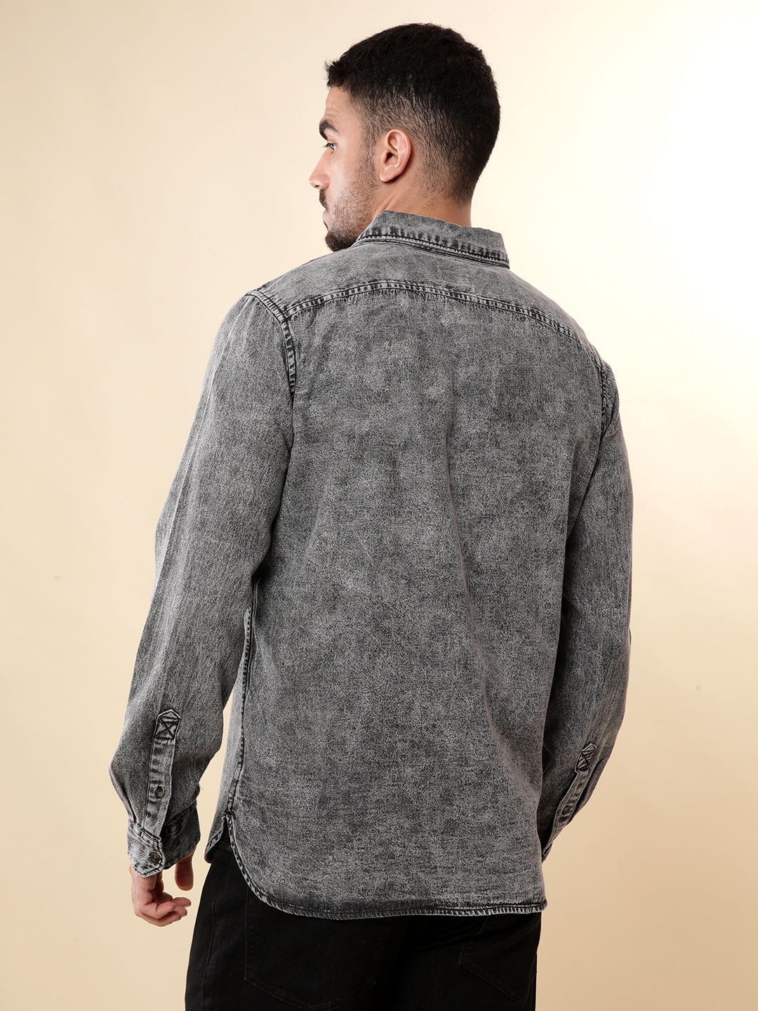 Washed Grey Denim Shirt