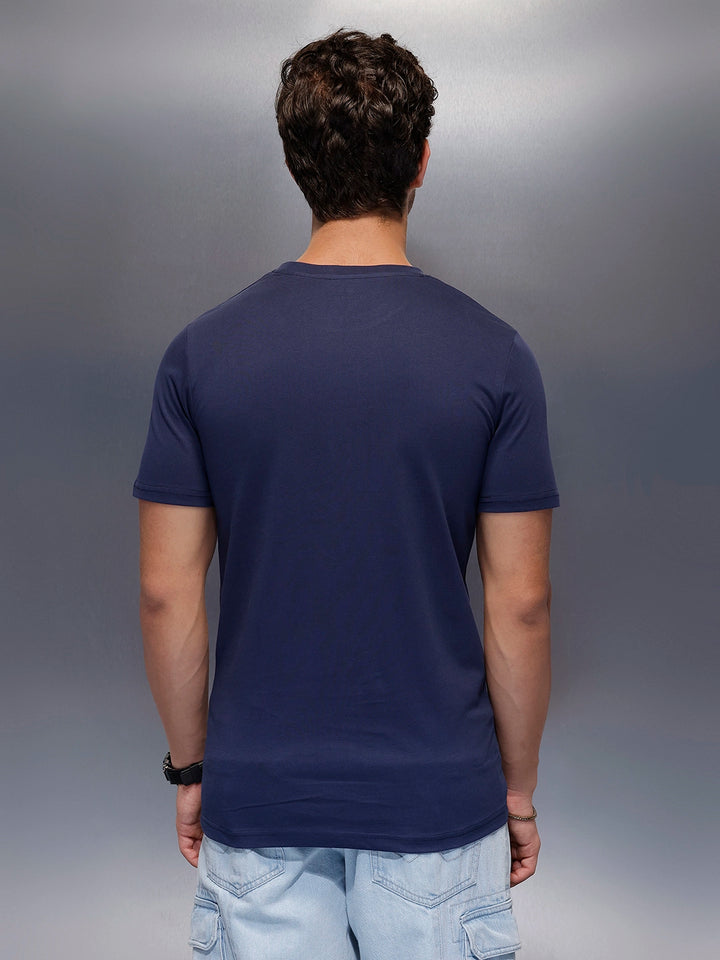 Classic Placement Printed T-Shirt   |  Navy Blue
