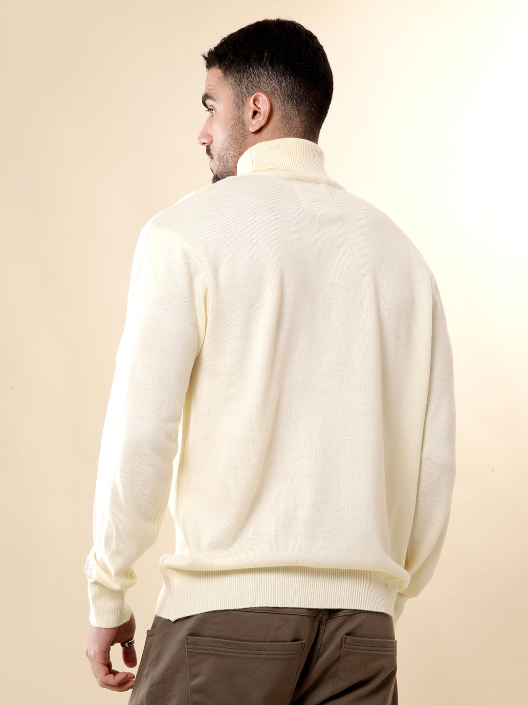 Beige Comfort High Neck Sweater