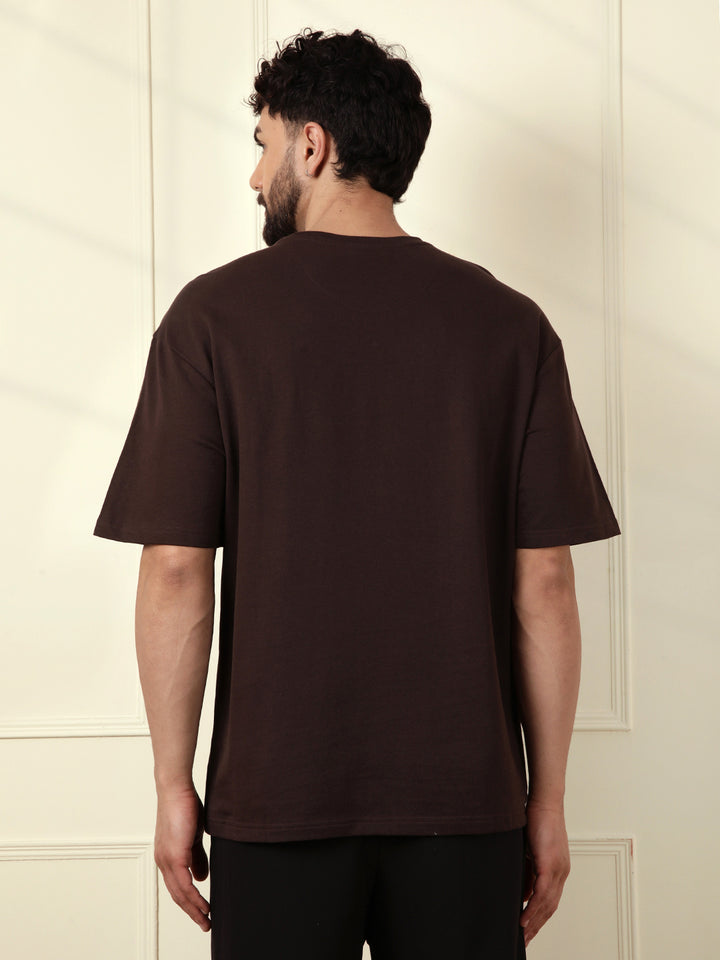 Puff Print Oversized T-Shirt | Brown