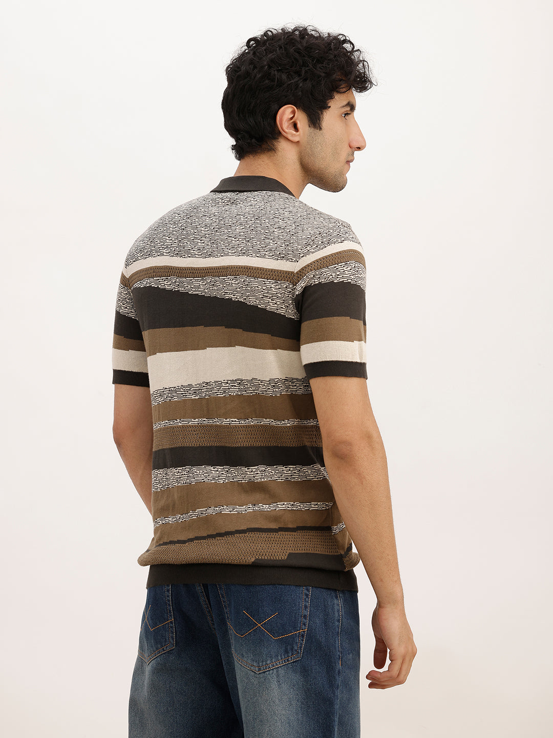 Classic Slim Fit Jacquard Polo T-Shirt | Olive