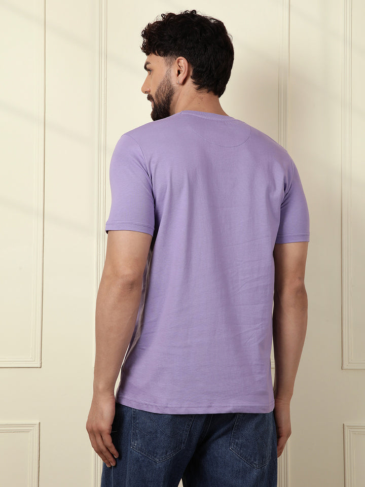 Embroidered Slim Fit T-Shirt | Lavender