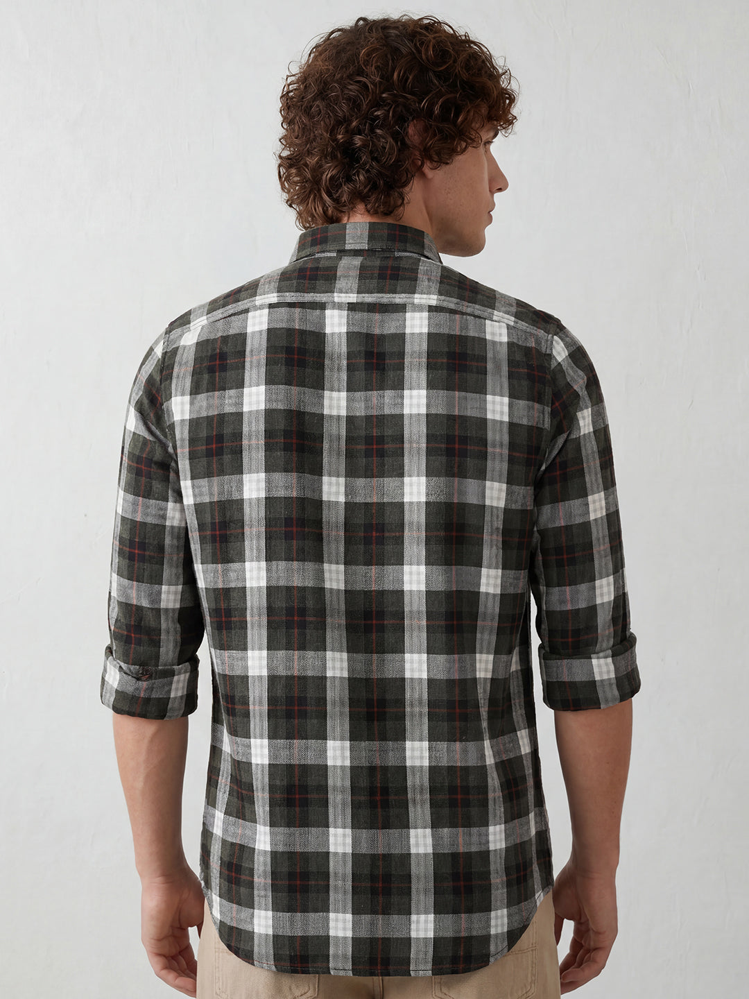 Regular Fit Checkered Shirt | Black