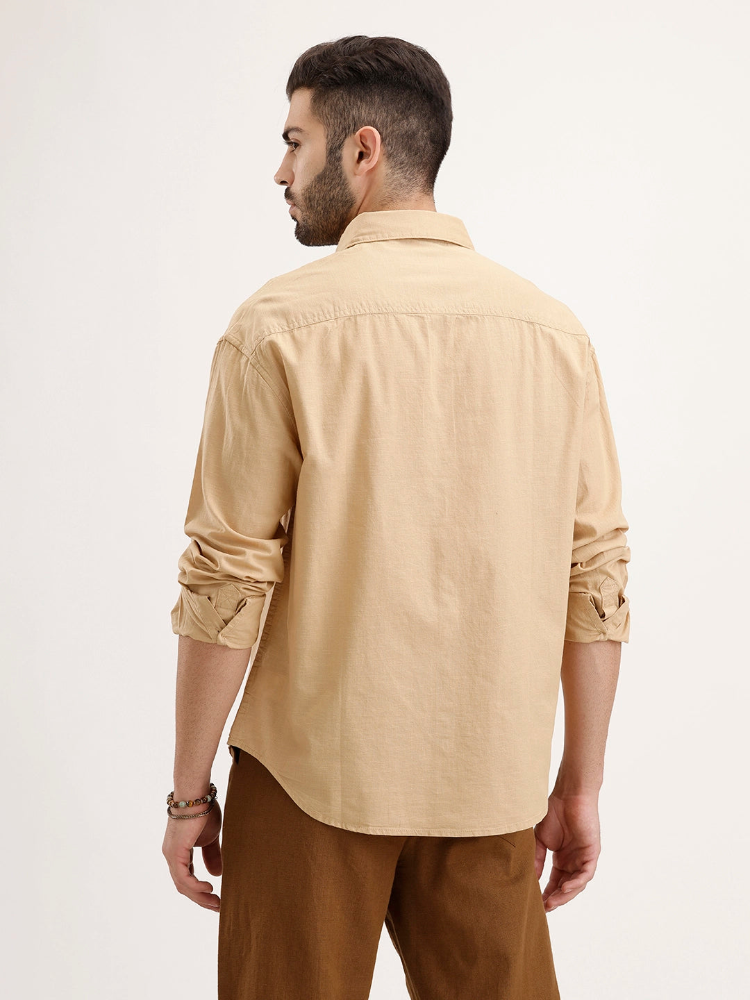 Oversized Fit Full Sleeve Shirt | Khaki