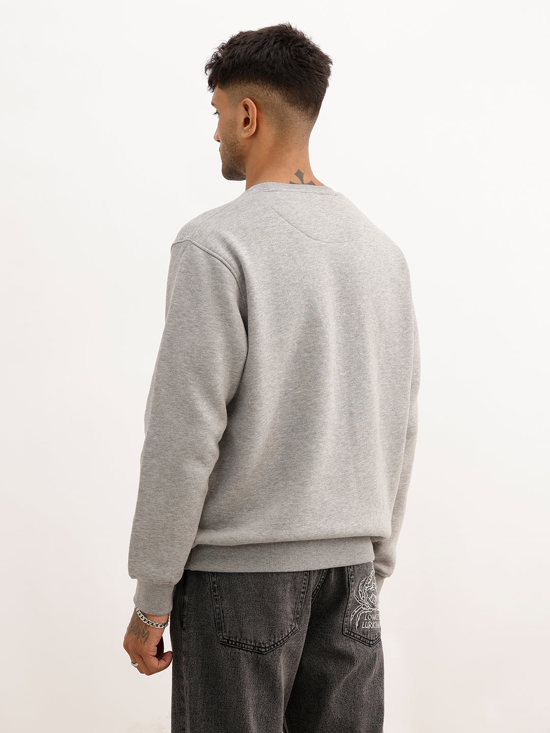 Classic Comfort Fit Printed Sweatshirt | Grey