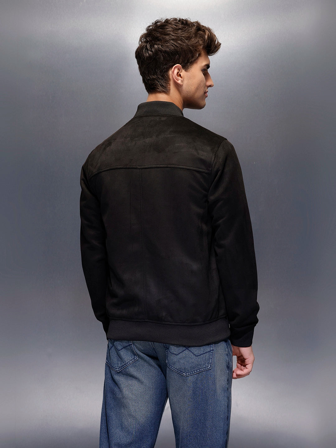 Men's Casual Bomber Jacket  | Black