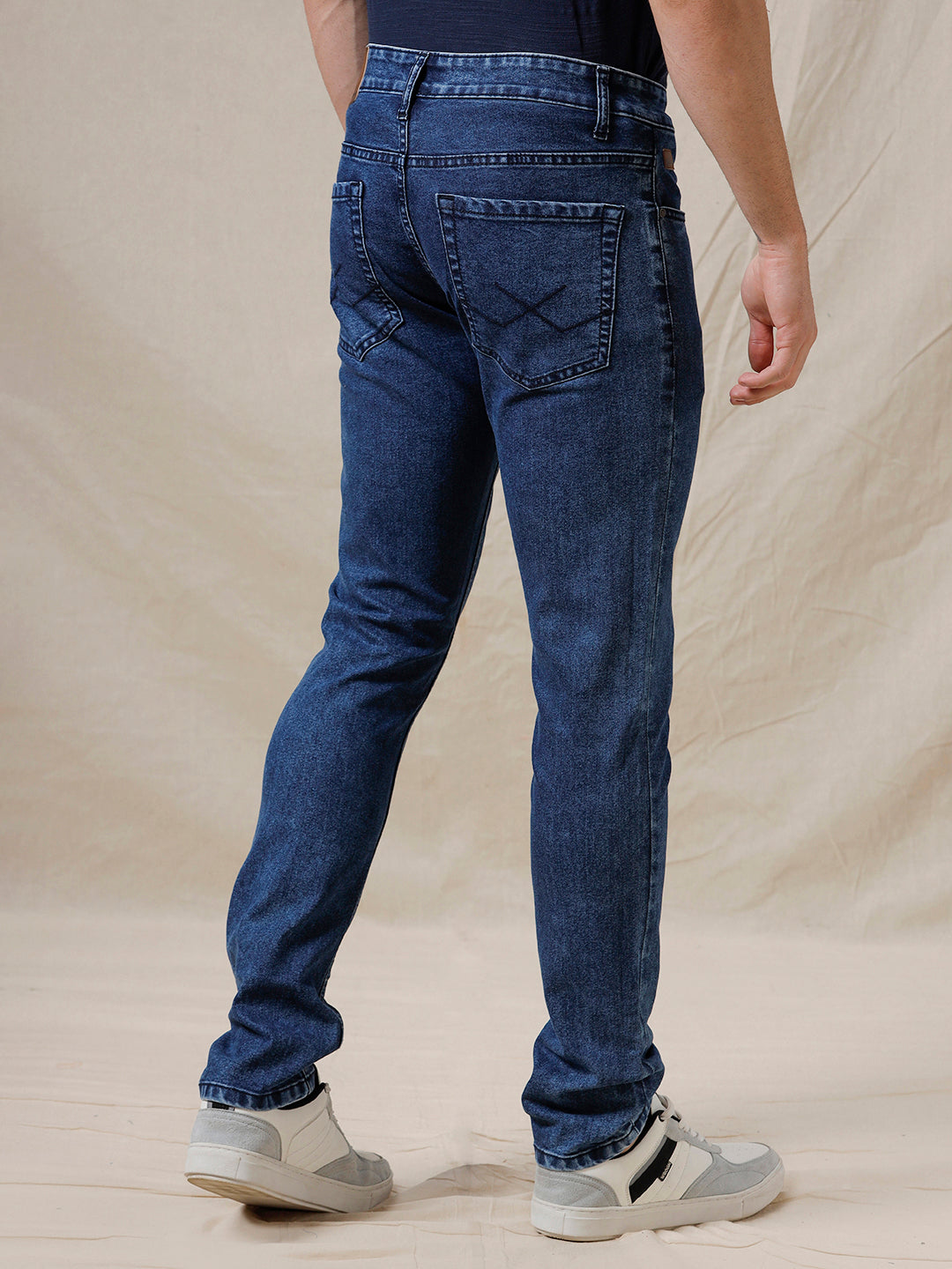 Solid Slim Fit Rugged Jeans