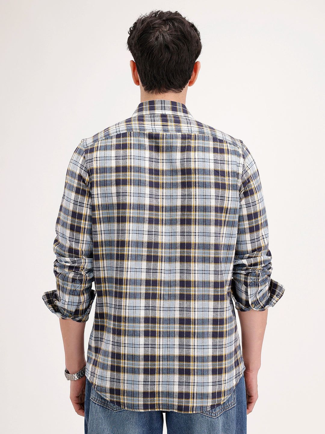 Slim Fit Checkered Shirt | Blue