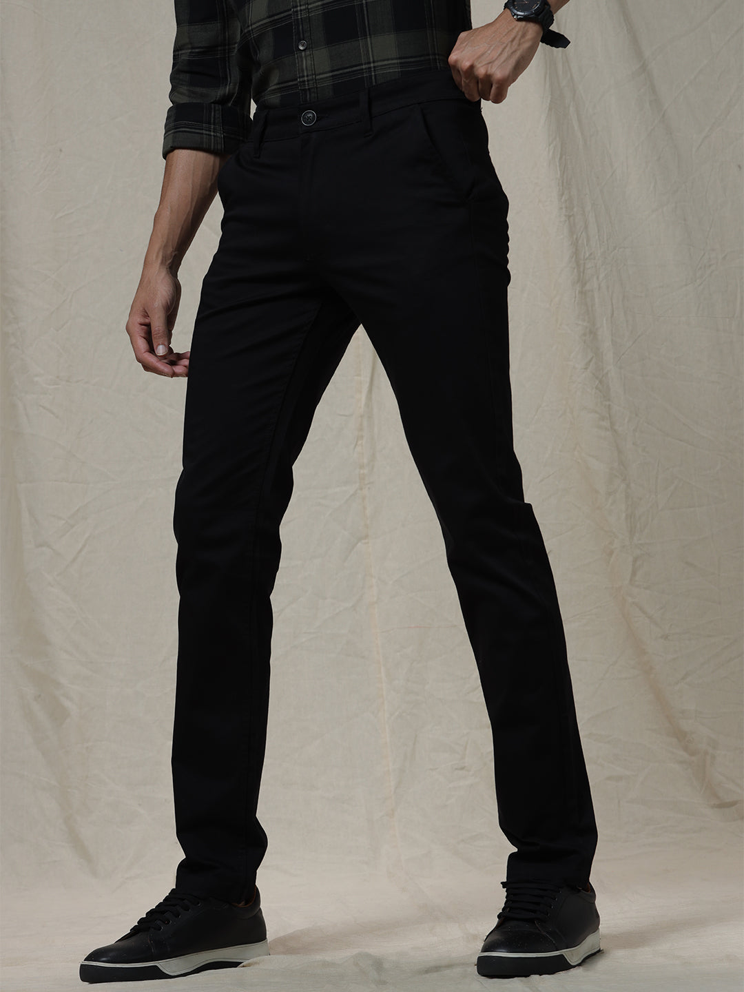 Casual Jet Black Trouser