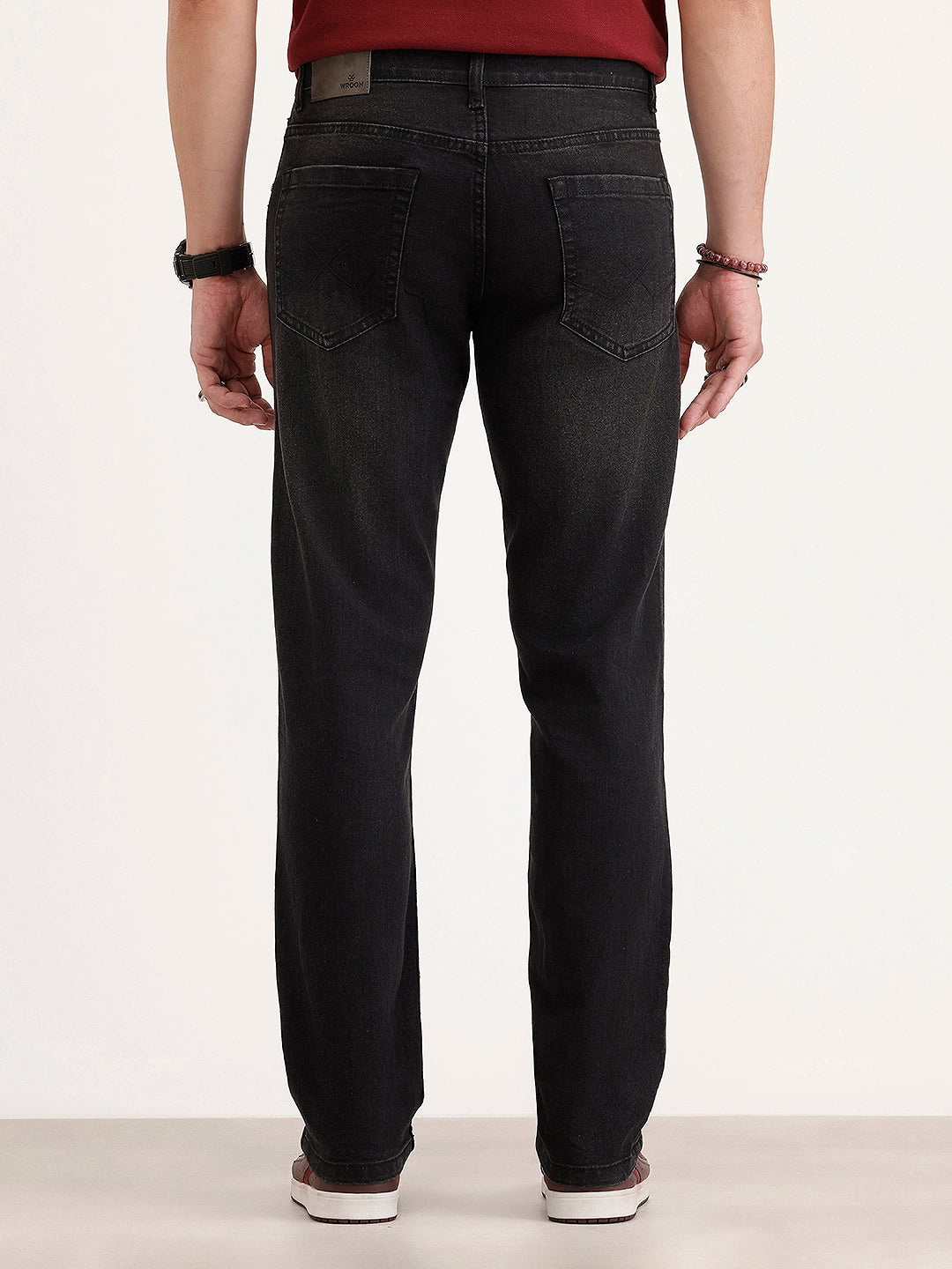 Straight Fit Denim Jeans | Black