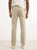 Solid Slim Fit Pleated Trouser | Beige