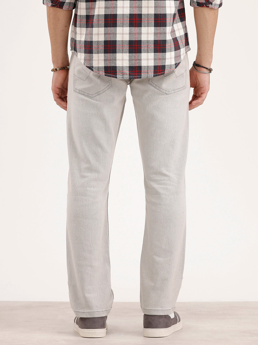Straight Fit Denim Jeans | Grey