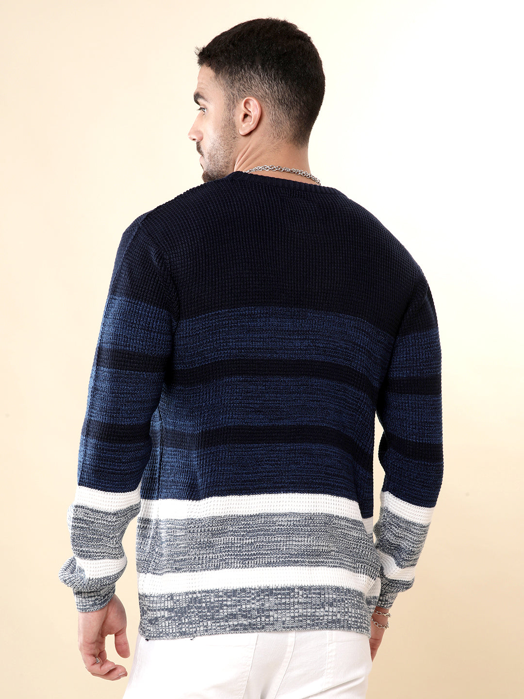 Knitted Blue Classic Sweater