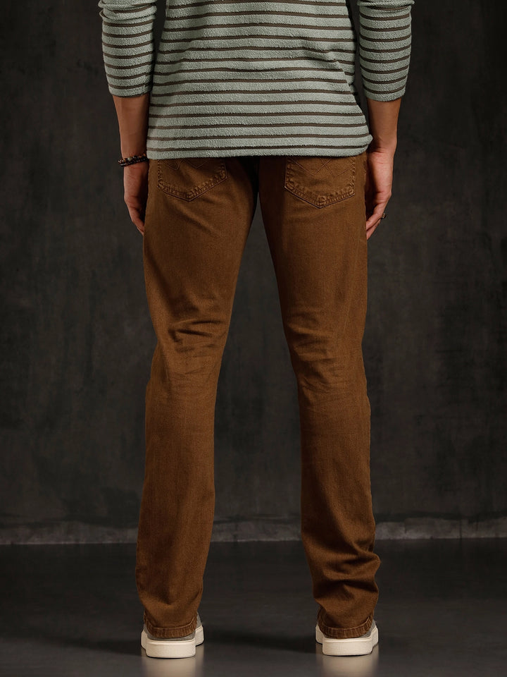 Light Fade Slim Fit Jeans | Dark Khakhi