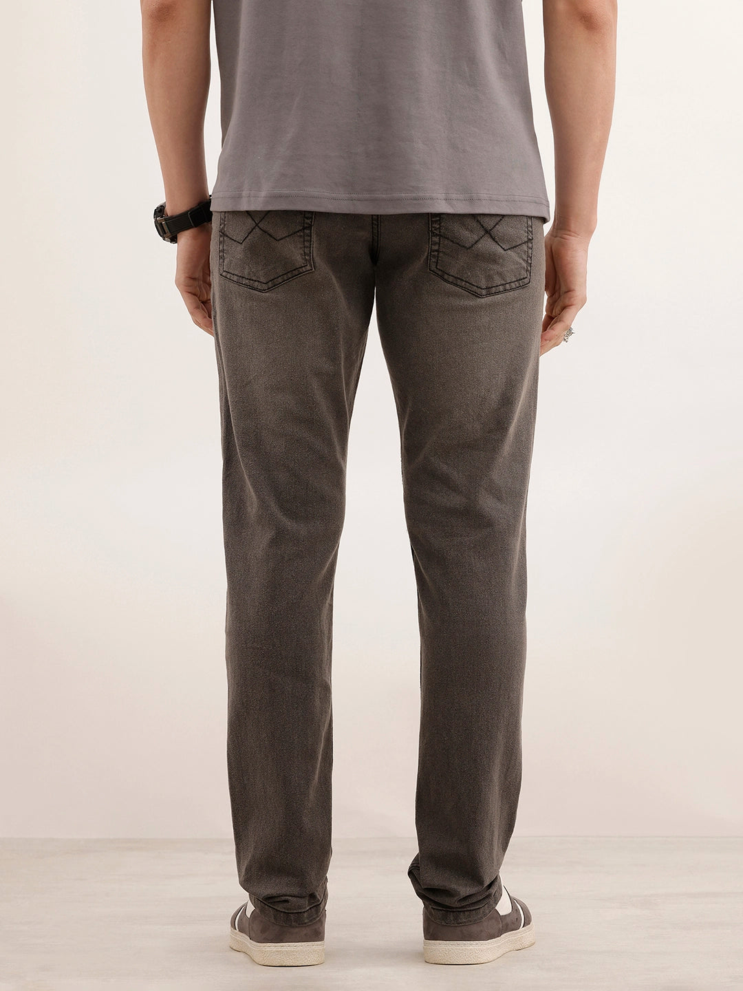 Slim Fit Faded Denim Jeans | Dark Grey