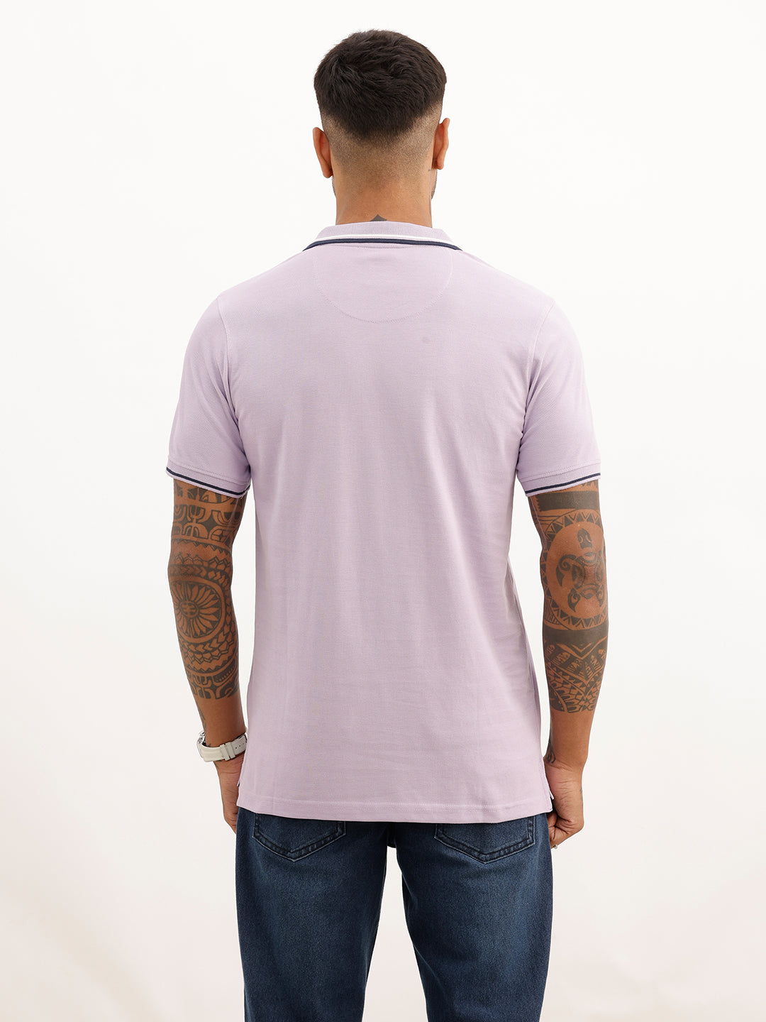 Regular Fit Tipping Collar Polo T-Shirt | Purple