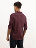Regular Fit Textured Full Sleeve Shirt | Wine | WWSH9186F