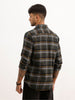 Slim Fit Checkered Full Sleeve Shirt | Dark Green